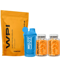 nowmax Burn Cutting Thermo 60 kaps + WPI Protein 500 g + Witaminy i Minerały 90 kaps + SPORT-MAX Shaker 600 ml